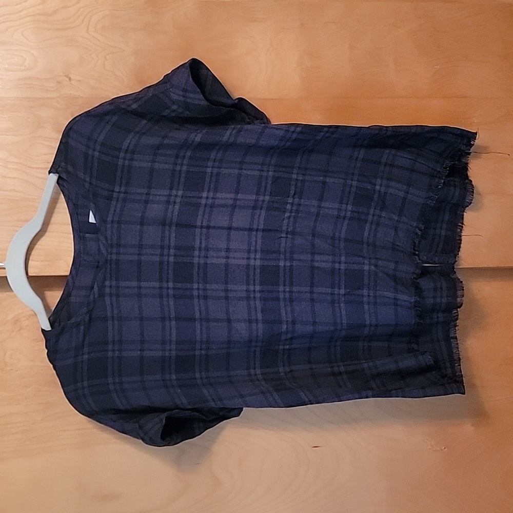 Cloth & Stone Plaid Checked Button Back Shirt